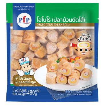 PFP โอโบโร่ (ปลาม้วนยัดไส้) ผลิตภัณฑ์แช่แข็ง (480 ก./แพ็ค) ส่งกรุงเทพและปริมณฑล