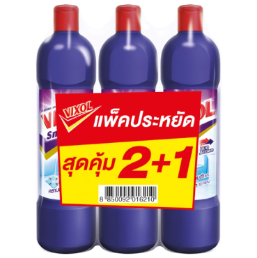 2 ฟรี 1 น้ำยาล้างห้องน้ำ วิกซอลสีม่วง (3 X 900 มล./แพ็ค)